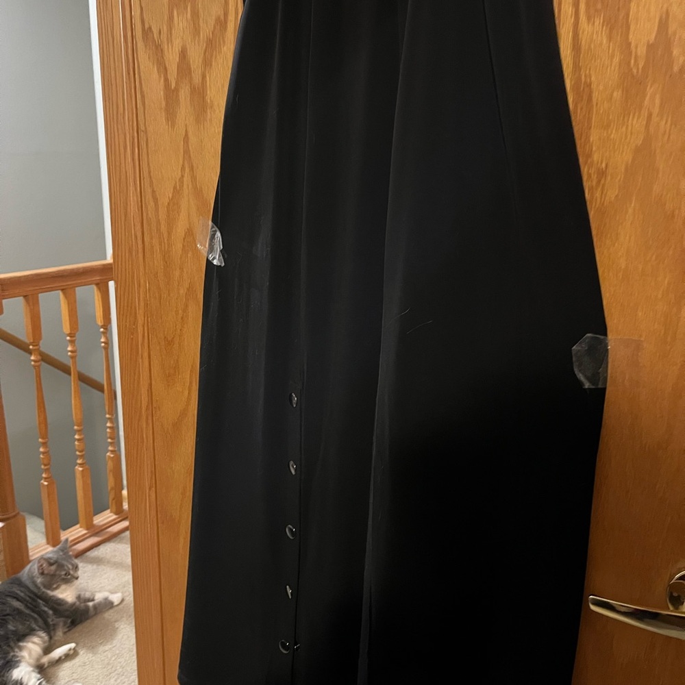 - Susan Graver Black Maxi-skirt with front snaps on the side